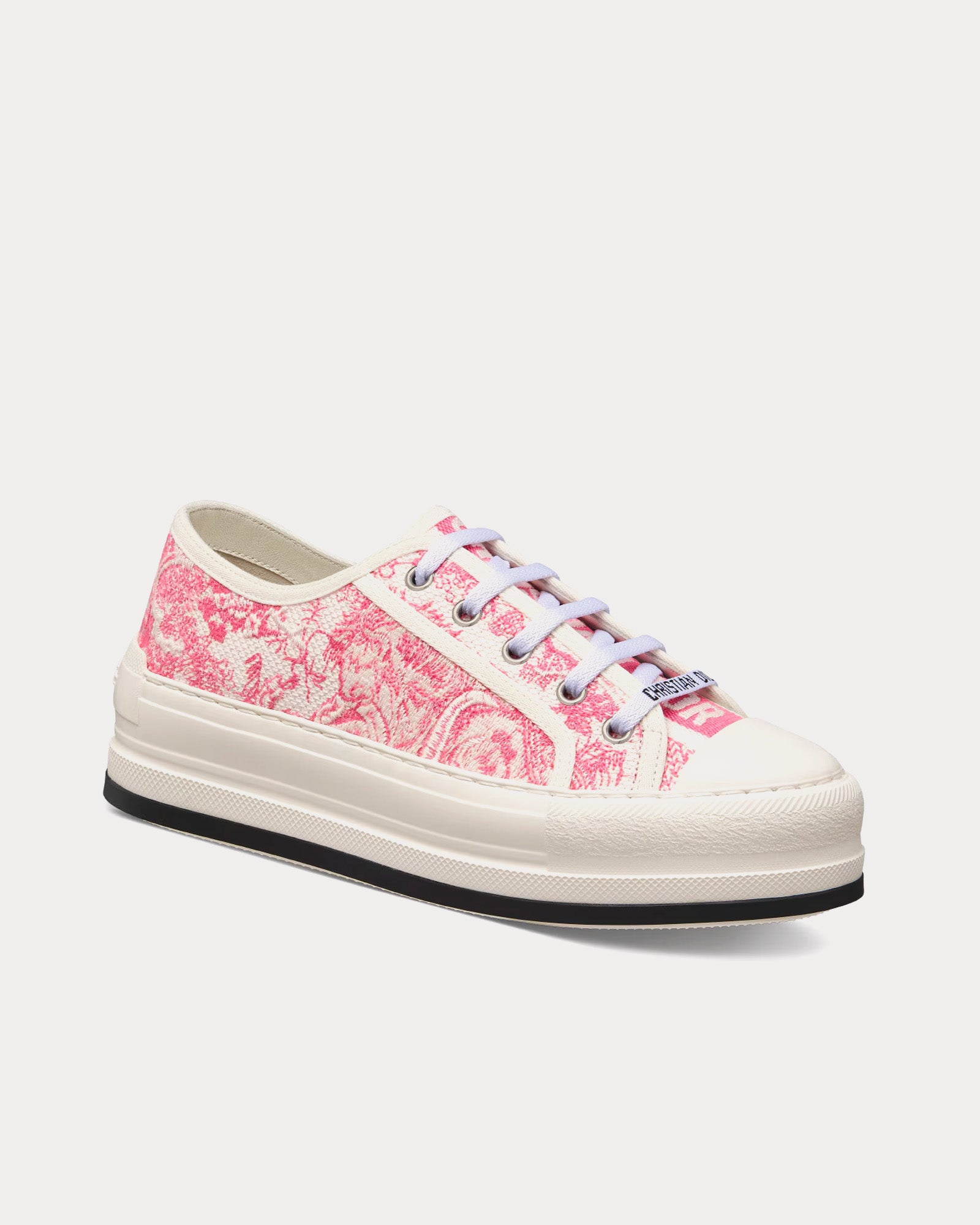 Dior Dioriviera Walk n Dior Platform Cotton Embroidered with Candy Pink Toile de Jouy Sauvage Motif Low Top Sneakers Sneak in Peace