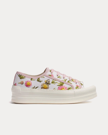 Dior Walk'n'Dior Platform  Daisy Garden Motif White / Pink Low Top Sneakers - 1