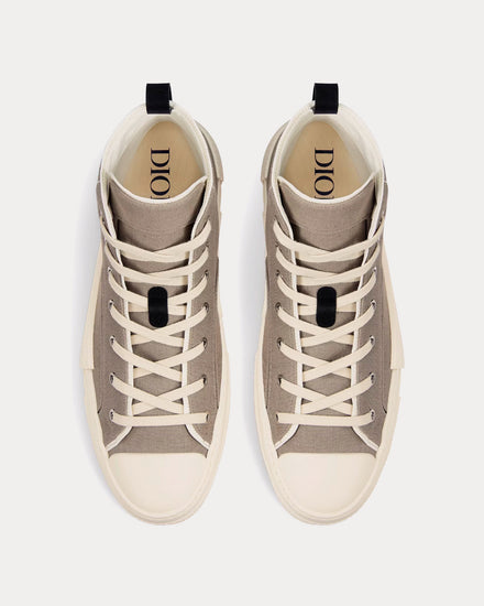 Dior B23 Beige Canvas with AsteroDior Signature High Top Sneakers - 2