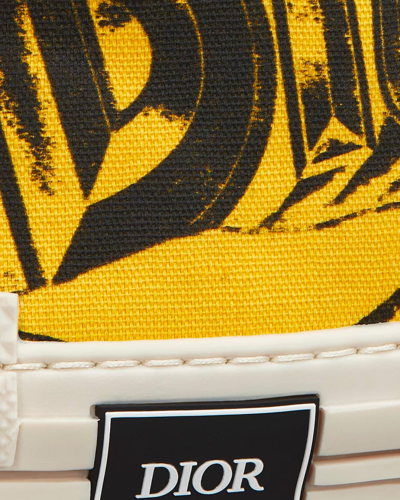 Dior B23 Yellow Canvas with AsteroDior Signature High Top Sneakers - 6