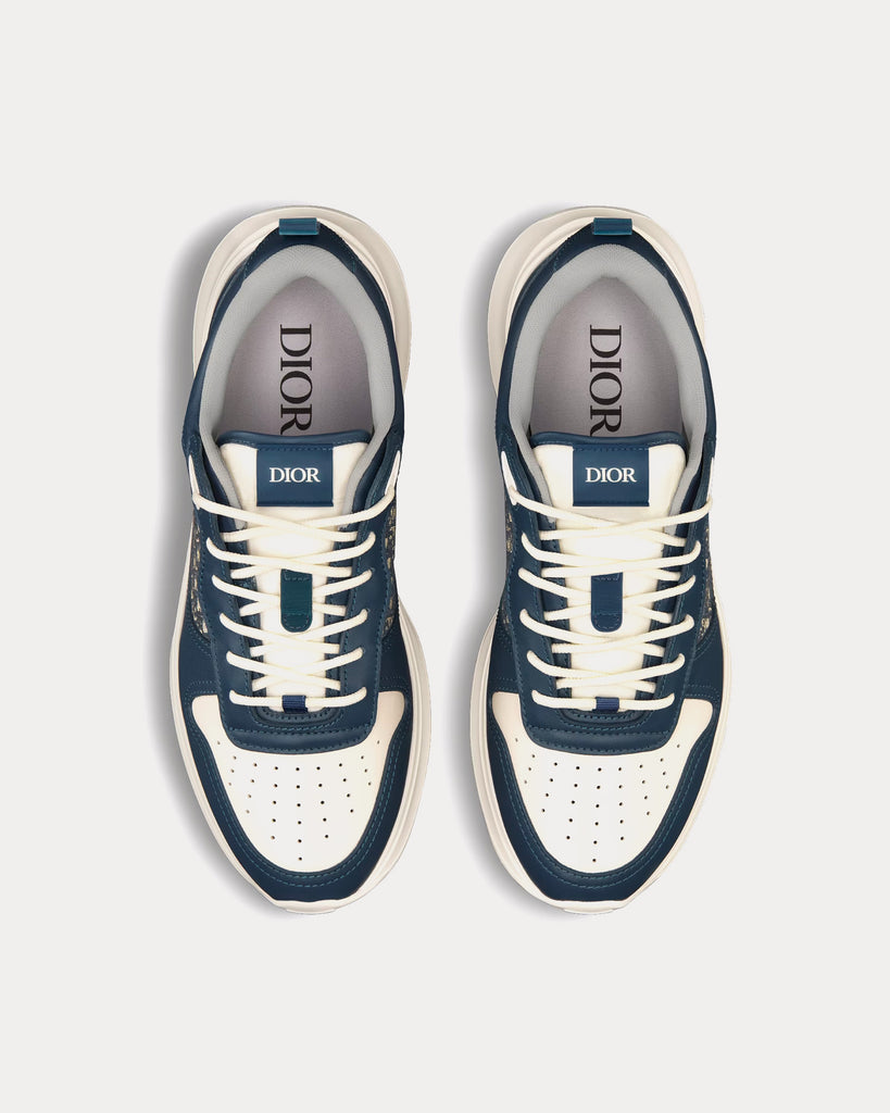 Dior B25 Runner Navy Blue and Cream Smooth Calfskin with Beige and