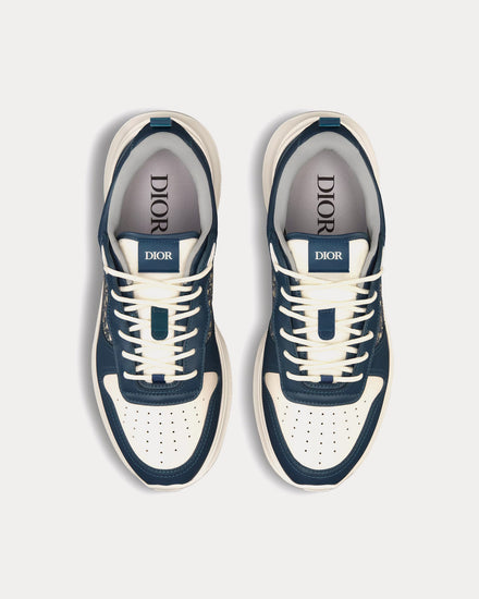 Dior Men's B25 Runner Navy Blue and Cream Smooth Calfskin with