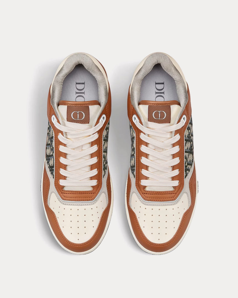 B33 Sneaker Brown and Cream Dior Oblique Jacquard and Brown Suede