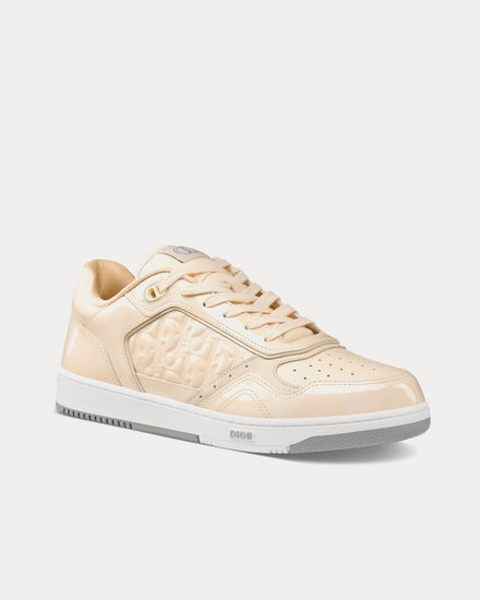 Dior B27 Cream Patent Calfskin and Dior Oblique Gravity Leather Low Top Sneakers - 3