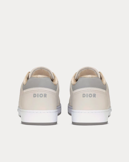 Dior B27 Cream and White Smooth Calfskin with Beige and Black Dior Oblique Jacquard Low Top Sneakers - 4