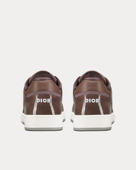 Dior B27 Plum Patent Calfskin and Dior Oblique Gravity Leather Low Top Sneakers - 4