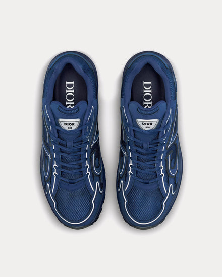 Dior B30 Mesh & Technical Fabric Deep Blue Low Top Sneakers - 2