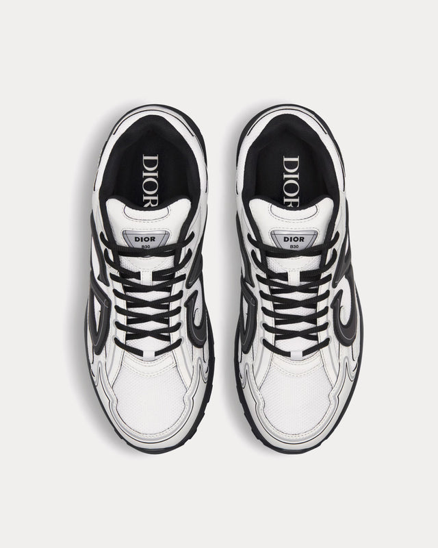 Dior B30 Low-Top Sneaker White Mesh and Technical Fabric with Grey CD Signature and White Rubber Sole