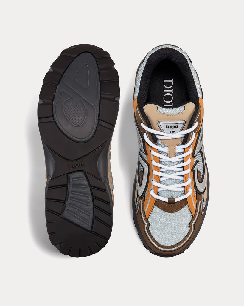 Dior B30 Gray Mesh with Brown, Orange and Beige Technical Fabric Low Top  Sneakers - Sneak in Peace