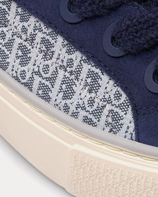 Dior B33 Navy Blue Dior Oblique Jacquard and Suede Low Top Sneakers ...