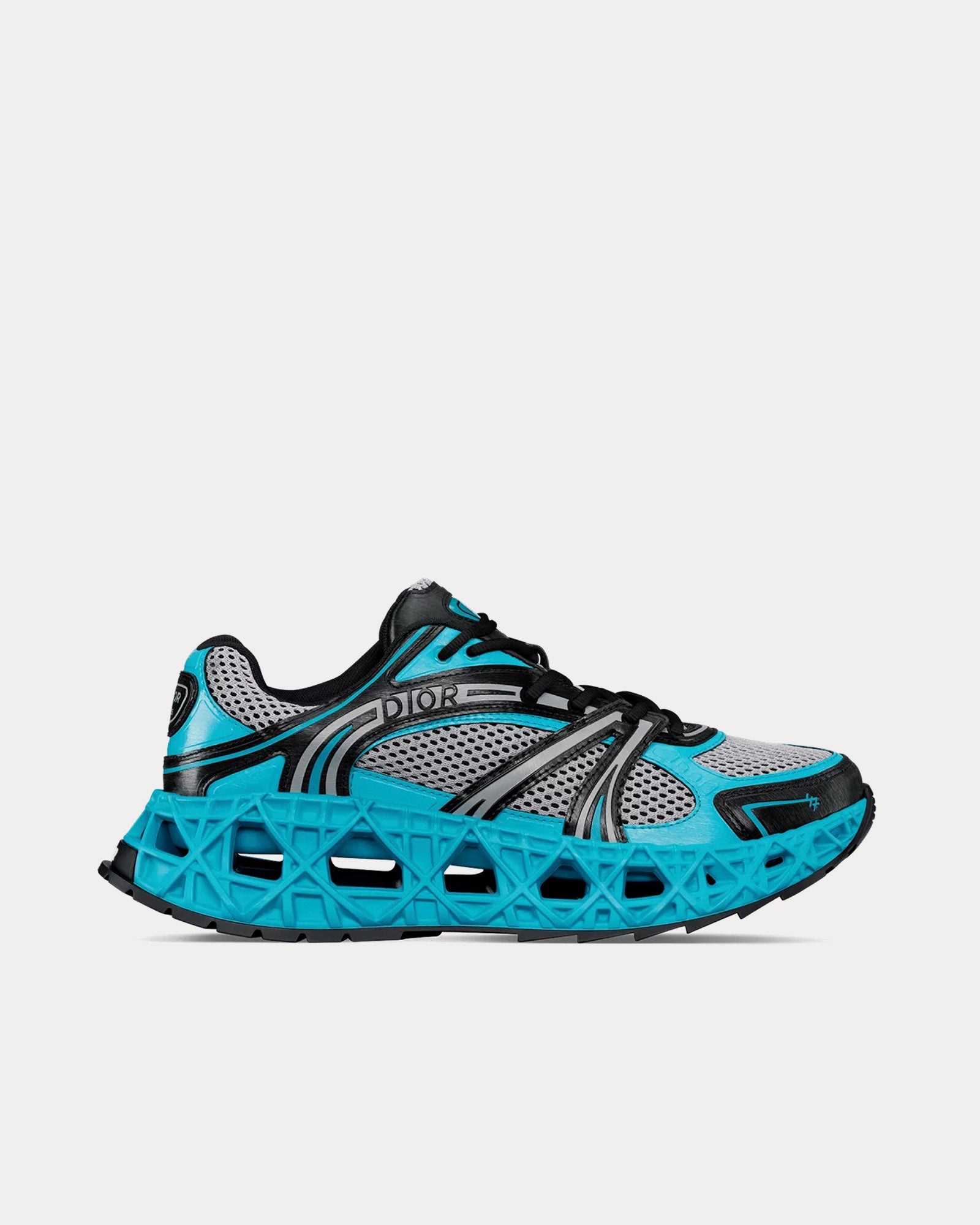 Dior Men's B35 NXXT Mesh Neon Blue / Black Low Top Sneakers