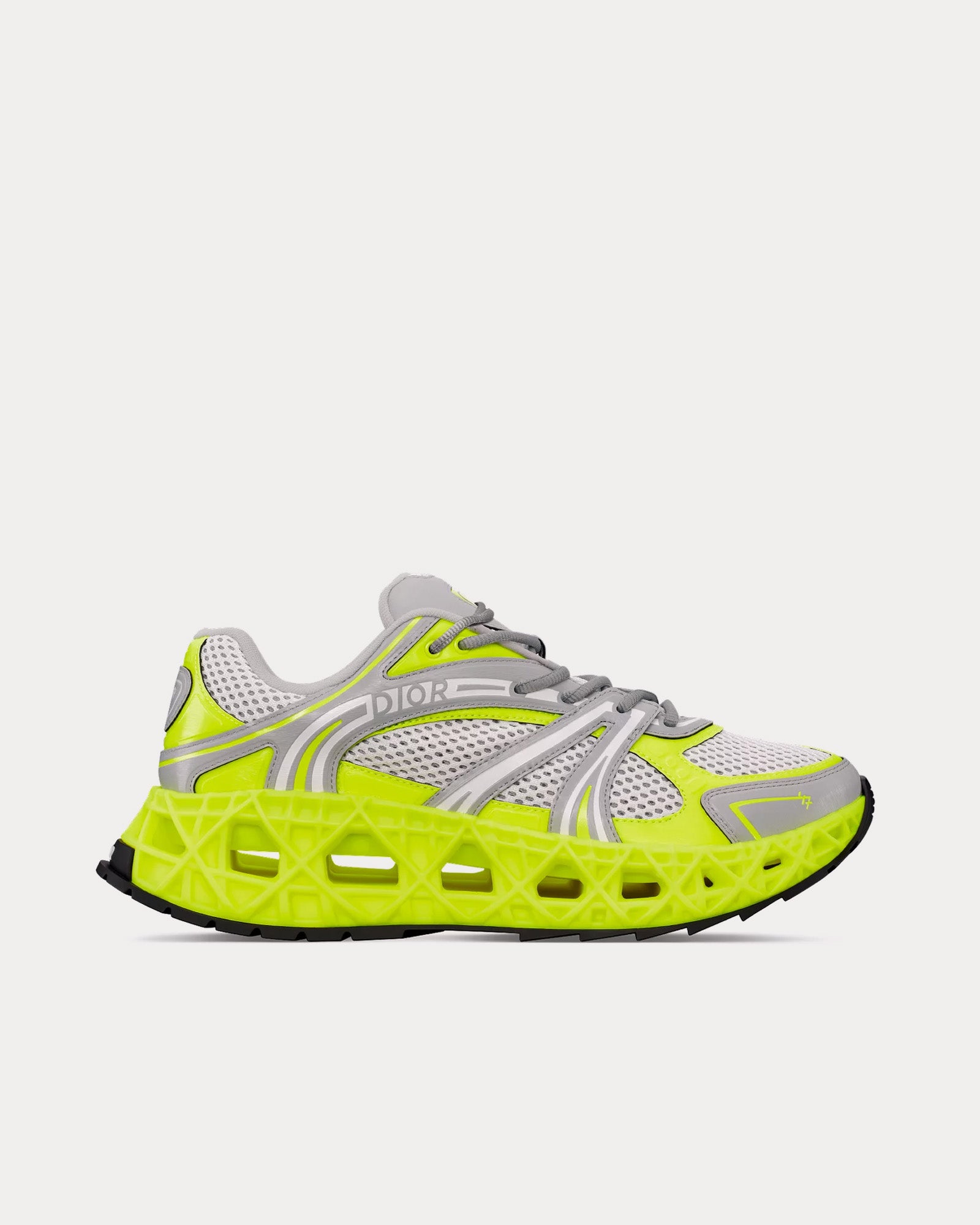 Dior Men's B35 NXXT Mesh Neon Yellow / Light Grey Low Top Sneakers