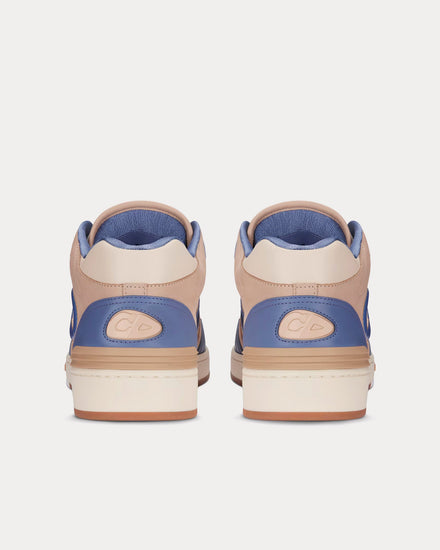 Dior B57 Blue and Cream Smooth Calfskin and Beige Suede Mid Top Sneakers - 4