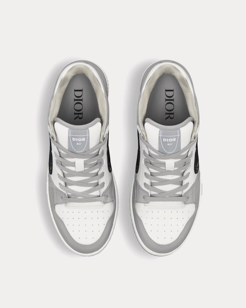 Dior Men's B57 Dior Gray and White Smooth Calfskin with Beige and