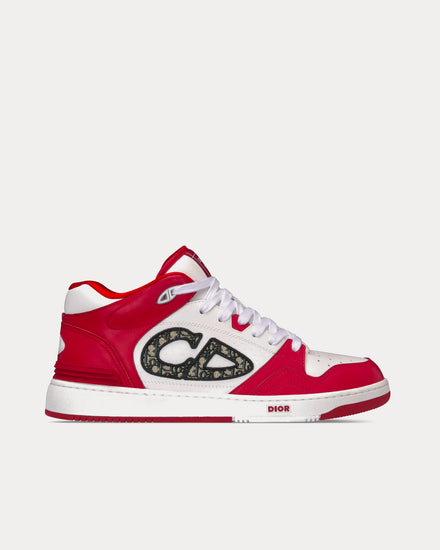 Dior ディオール B57 ミッドトップ スニーカー レッド Dior Men's B57 Smooth Calfskin with Dior Oblique Jacquard