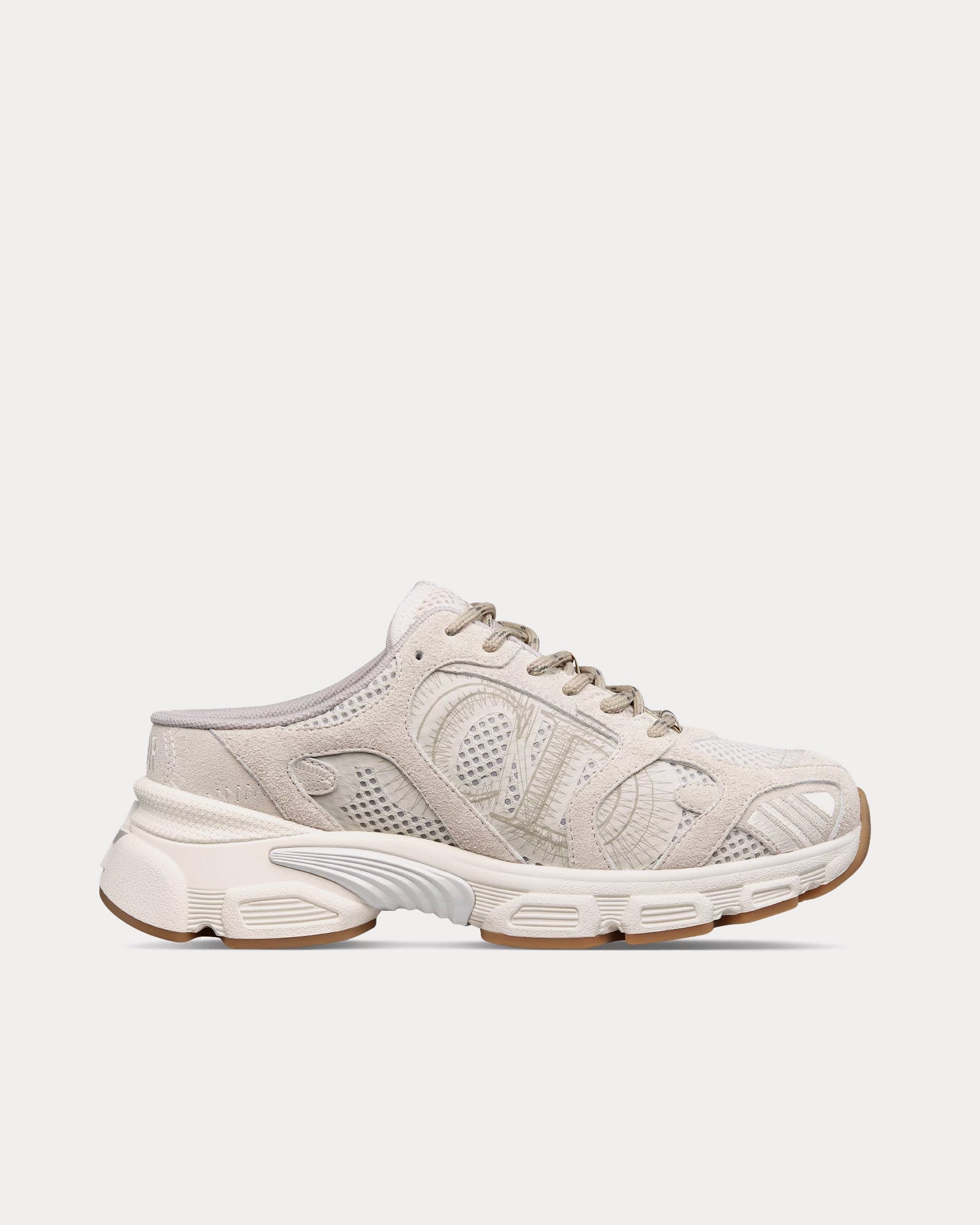 Dior スネークパターン ミュール 約8cmヒール Dior Women's Chrono Mesh & Suede Calfskin Beige Sneaker Mules