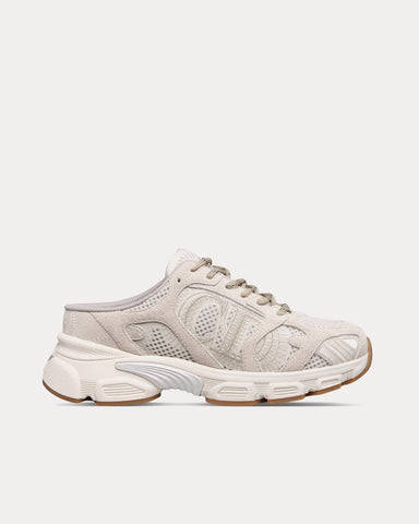 Dior Chrono Mesh & Suede Calfskin Beige Sneaker Mules