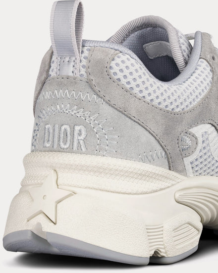 Dior Chrono Mesh & Suede Calfskin Gray Low Top Sneakers - 4