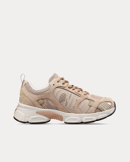 Dior Women's Chrono Mesh Suede Calfskin Nude Low Top Sneakers Trainers