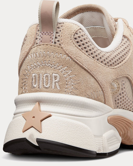 Dior Chrono Mesh & Suede Calfskin Nude Low Top Sneakers - 3