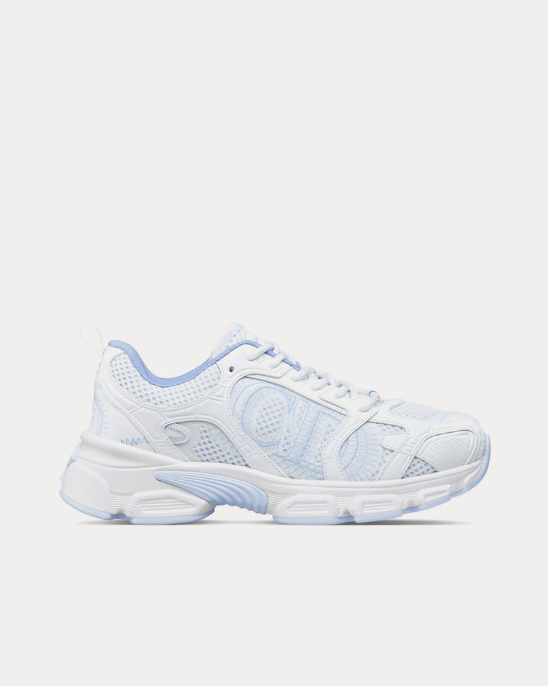 Dior Chrono Mesh & Leather-Effect Panels White / Light Blue Low Top Sneakers - 1