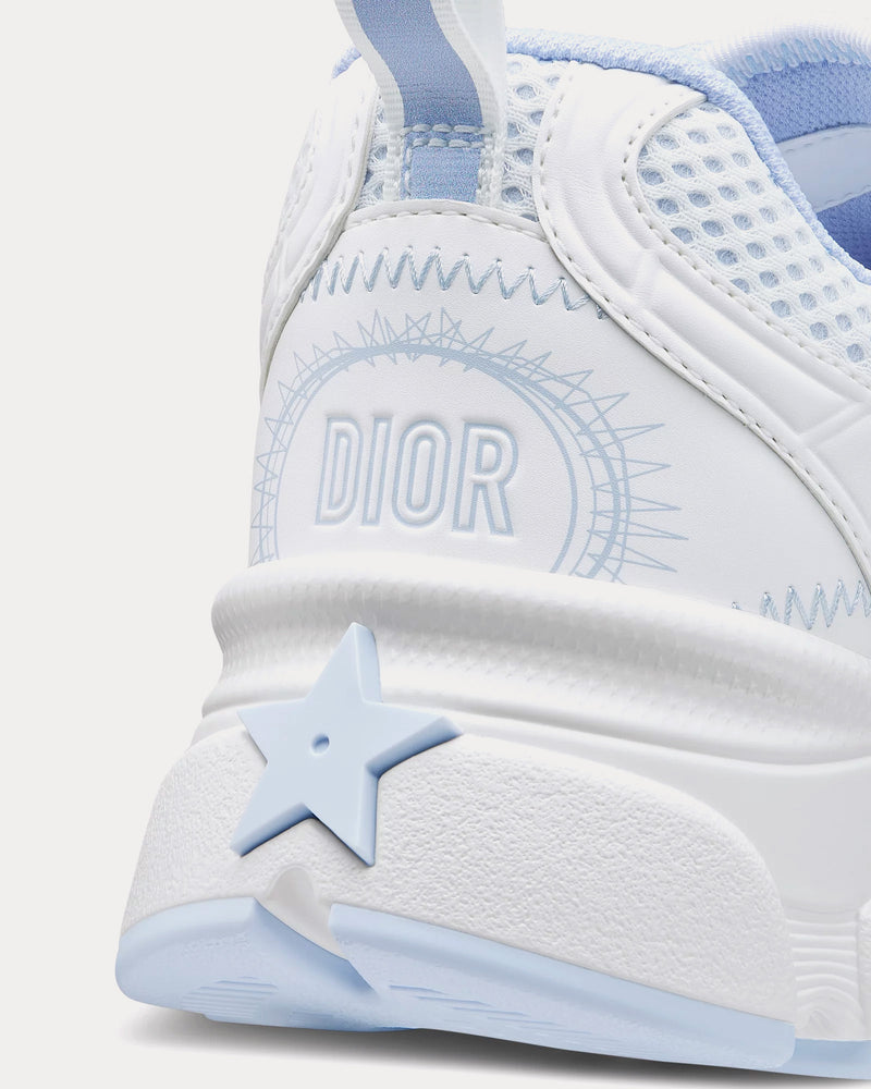Dior Chrono Mesh & Leather-Effect Panels White / Light Blue Low Top Sneakers - 4
