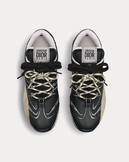 Dior D-Sketch Nylon & Calfskin Black Low Top Sneakers - 2