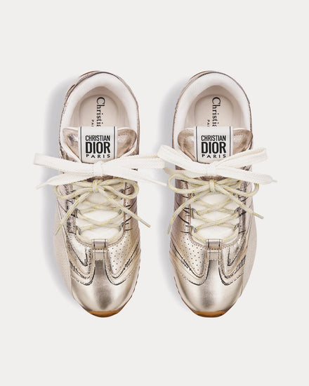 Dior D-Sketch Crinkled Lambskin & Laminated Calfskin Gold-Tone Low Top Sneakers - 2