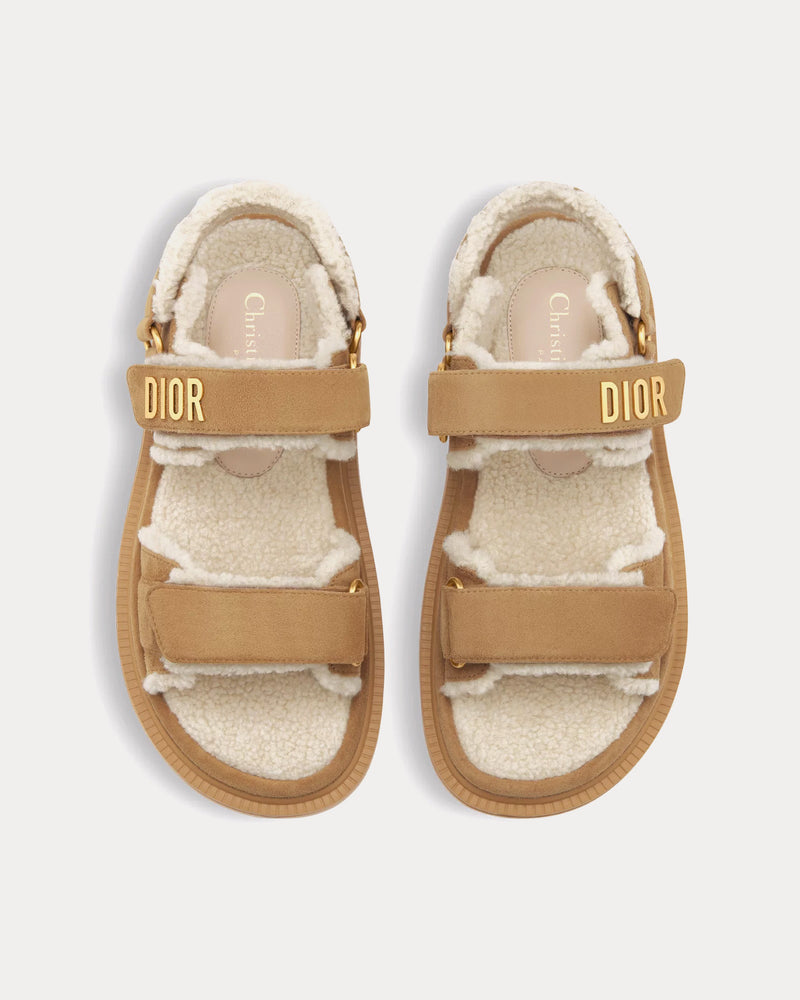 【もふもふ】Dior サンダル Dioract suede goatskin sandal Dioract Sandal Beige Suede Goatskin | DIOR