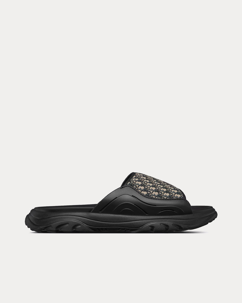 Dior H Town Black Rubber with Beige and Black Dior Oblique