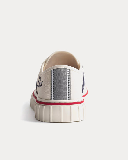 Dior Hooper Canvas White / Navy Blue Low Top Sneakers - 3