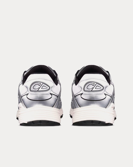 Dior B30 White Mesh and Silver-Tone Metallic Calfskin Low Top Sneakers - 4