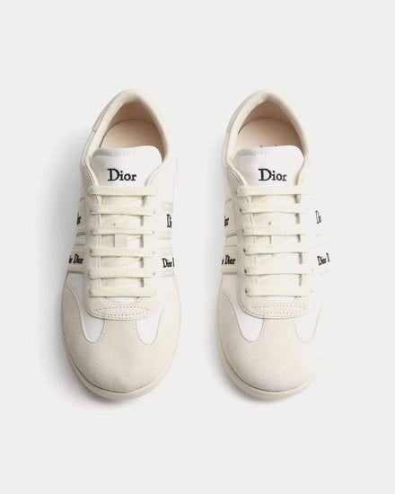 Dior Ribbon Suede Calfskin & Technical Fabric White Low Top Sneakers - 2
