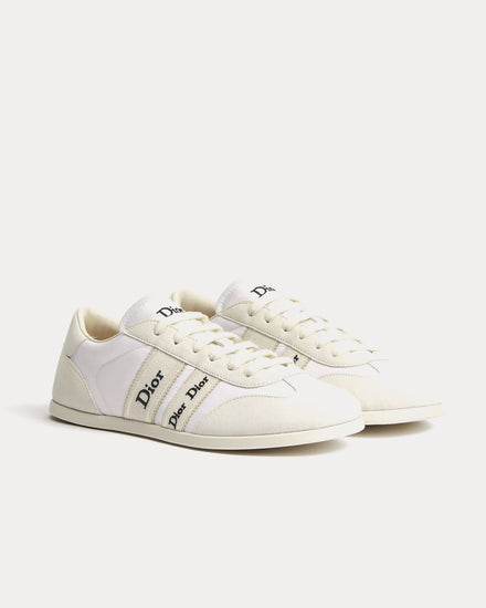 Dior Ribbon Suede Calfskin & Technical Fabric White Low Top Sneakers - 3