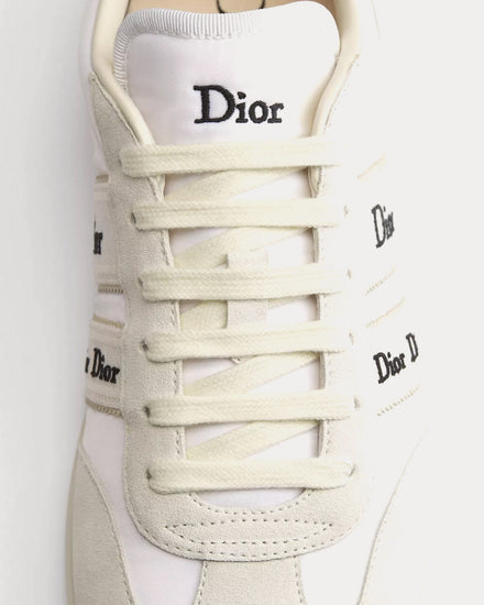 Dior Ribbon Suede Calfskin & Technical Fabric White Low Top Sneakers - 5