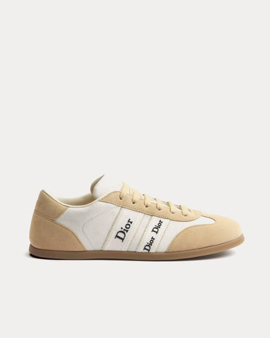 Dior Ribbon Suede Calfskin White / Beige Low Top Sneakers