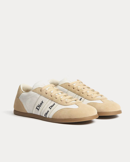 Dior Ribbon Suede Calfskin White / Beige Low Top Sneakers - 3