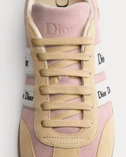 Dior Ribbon Suede Calfskin Pink / Beige Low Top Sneakers - 5