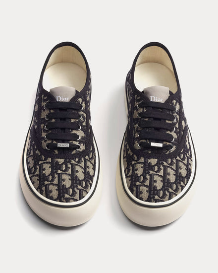 Dior Saltwind in Dior Oblique Embroidered Blue Low Top Sneakers - 2