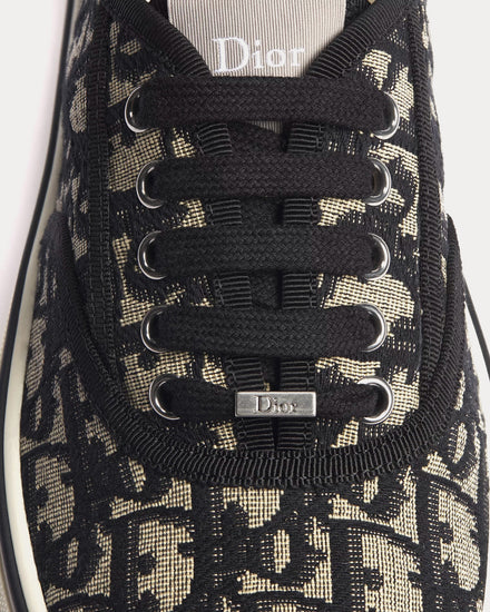 Dior Saltwind in Dior Oblique Embroidered Blue Low Top Sneakers - 5