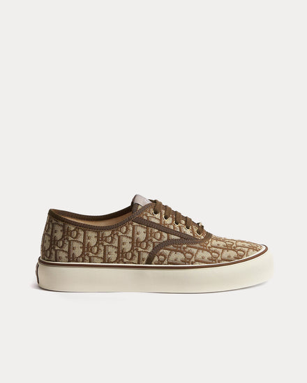 Dior Saltwind in Dior Oblique Jacquard Brown Low Top Sneakers - 1