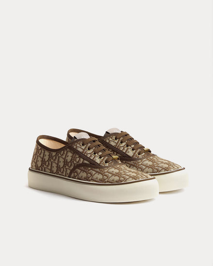 Dior Saltwind in Dior Oblique Jacquard Brown Low Top Sneakers - 3
