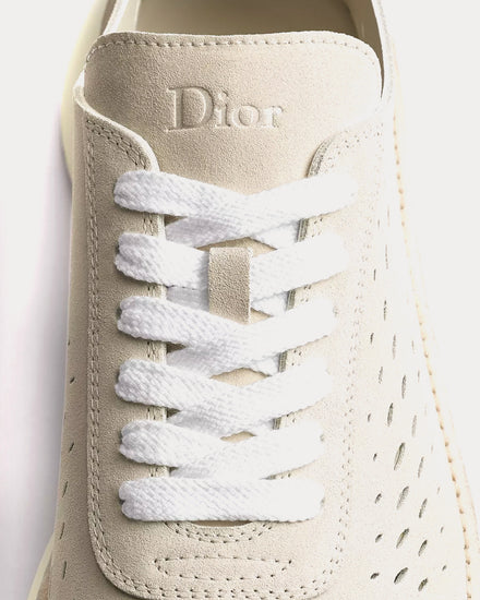 Dior Squash Suede Cream Low Top Sneakers - 5