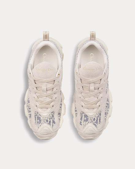 Dior Dior Vibe Suede with Jacquard & Raffia Dior Oblique Motif Ecru / Chambray Blue Low Top Sneakers - 2
