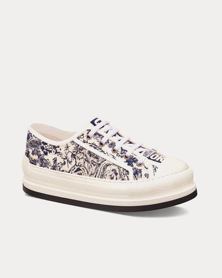 スニーカー Walk'n'Dior Toile de Jouy Mexico Platform Sneakers Walk'n'Dior Platform Sneaker • White and Gold-Tone Toile de