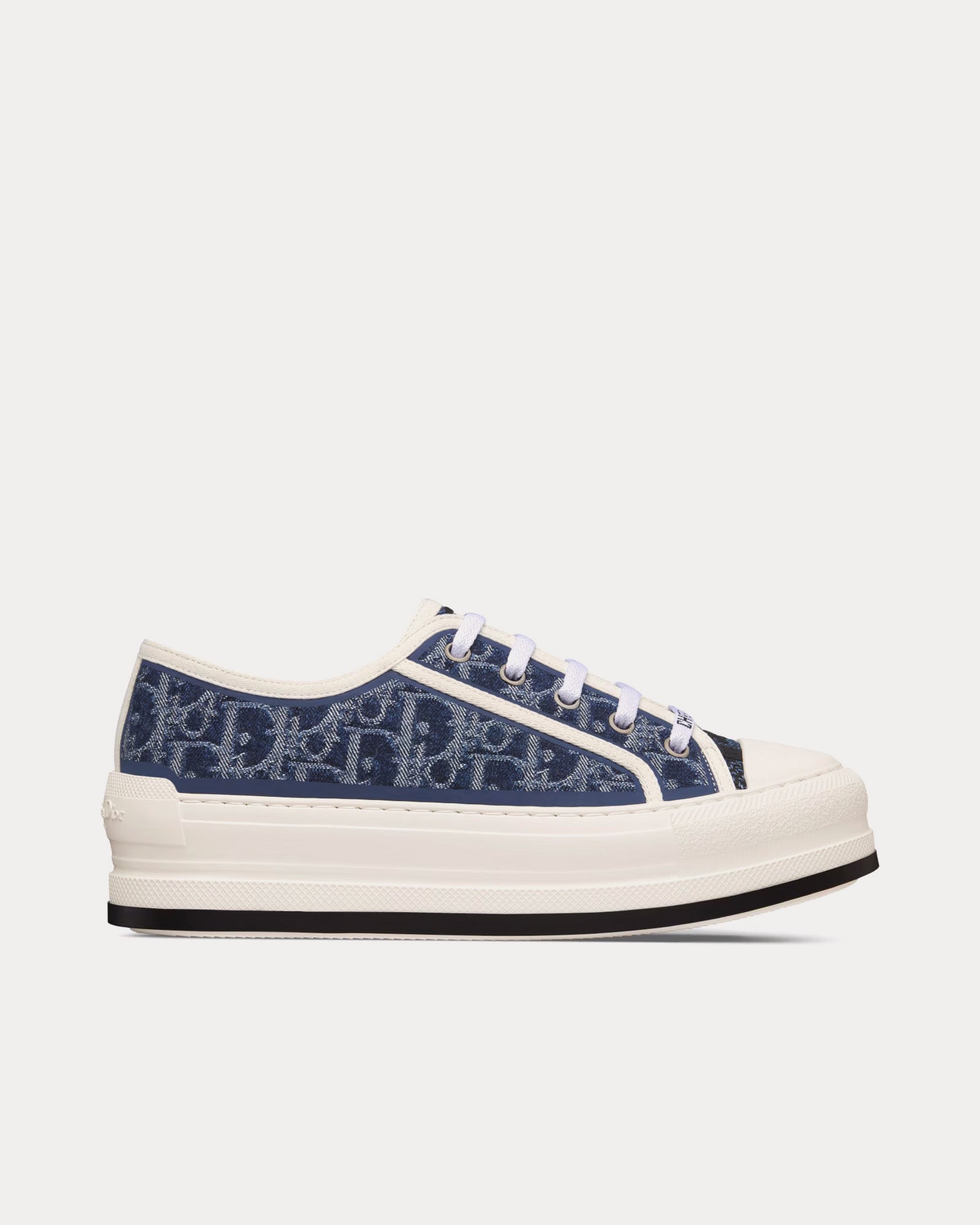 スニーカー Walk'n'Dior Dior Oblique Embroidery Cotton Platform Sneakers Dior Women's Walk'n'Dior Platform Blue Stonewashed-Effect