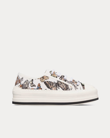 Dior Walk'n'Dior Platform Yellow Multicolor Embroidered Cotton with Toile de Jouy Mexico Motif Low Top Sneakers