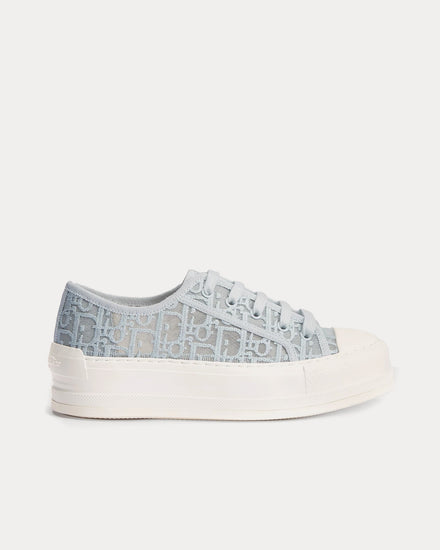 Dior Walk'n'Dior Platform Embroidered Mesh Sky Blue Low Top Sneakers - 1