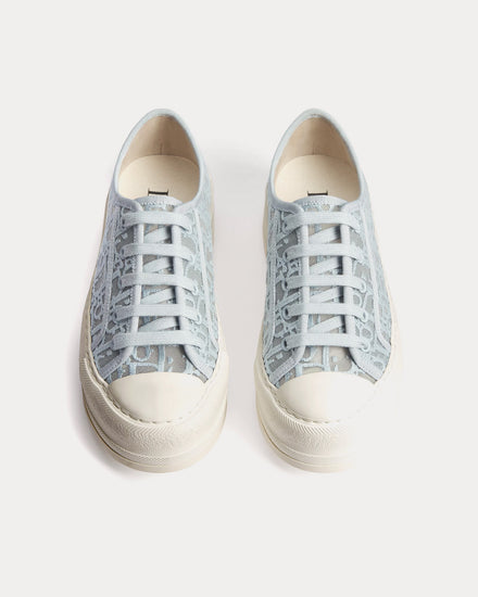 Dior Walk'n'Dior Platform Embroidered Mesh Sky Blue Low Top Sneakers - 2