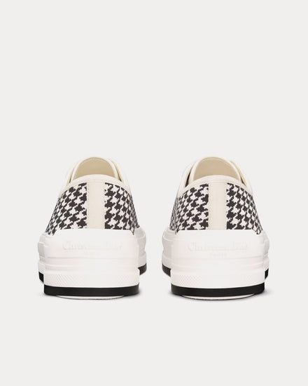 Dior Walk'n'Dior Platform Black and White Micro-Houndstooth Embroidered Cotton Low Top Sneakers - 4